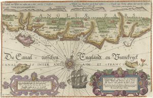 Karte der englischen Küste zwischen der Isle of Wight und Dover von Joannes van Doetechum (I)