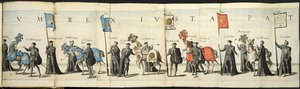 Trauerzug in Antwerpen anlässlich des Todes von Kaiser Karl V., 1558, 1559 von Joannes van Doetecum