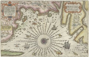 Karte der Küste Schwedens zwischen Kalmar und Stockholm