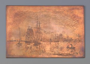 Hafen von Antwerpen von Johan Barthold Jongkind (signed by artist)