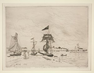 Holzsteg im Hafen von Honfleur von Johan Barthold Jongkind
