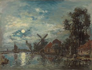 Mondlicht auf dem Ästuar, Holland, 1867