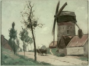 Straße mit Mühle