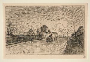 Sortie de la Maison Cochin (Faubourg Saint-Jacques) [Ausgang aus dem Cochin-Haus (Faubourg Saint-Jacques) von Johan Barthold Jongkind