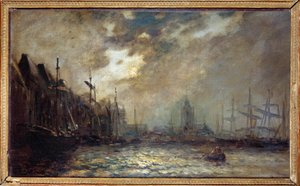 Der Hafen von Rotterdam. Gemälde von Jean Barthold Jongkind (1819-1891) 1873