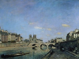 Die Seine und Notre Dame in Paris von Johan Barthold Jongkind