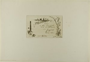 Titelseite, aus Cahier de six eaux-fortes, vues de Hollande von Johan Barthold Jongkind