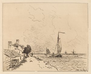 Zwei Segelboote von Johan Barthold Jongkind