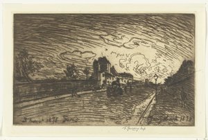 Ausgang des Krankenhauses Cochin (Faubourg Saint-Jacques, Paris) von Johan Barthold Jongkind