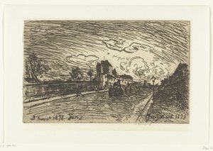 Ausgang des Krankenhauses Cochin (Faubourg Saint-Jacques, Paris) von Johan Barthold Jongkind