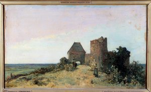 Ansicht der Ruinen des Schlosses Rosemont in der Nièvre von Johan Barthold Jongkind