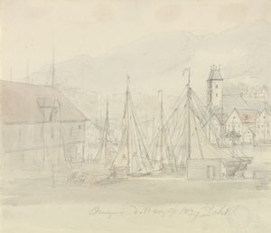 Hafen von Bergen von Johan Christian Dahl