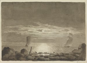 Zu überspringen im Mondschein von Johan Christian Dahl