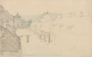 Unsere Erlöserkirche in Christiania von Grensen aus gesehen von Johan Christian Dahl