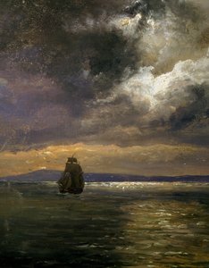 Ansicht von Christianiafiorden, von Johan Christian Clausen Dahl (1788-1857), Detail, Norwegen