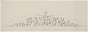 Entwurf für ein Giebelfeld, das Wohlstand symbolisiert, mit Putti