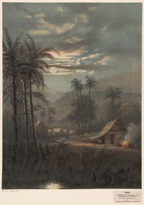 Landschaft bei Mondlicht in der Umgebung von Sumedang