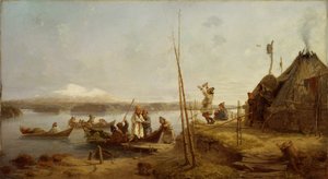 Hochzeitsheimkehr am See Hornavan von Johan Fredrik Hockert