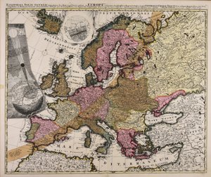 Geographische Darstellung der totalen Sonnenfinsternis am 12. Mai 1706, in Europa beobachtet