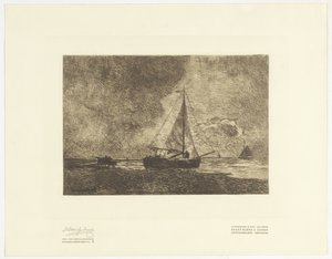 Strandszene mit Segelschiffen von Johan Hendrik Weissenbruch