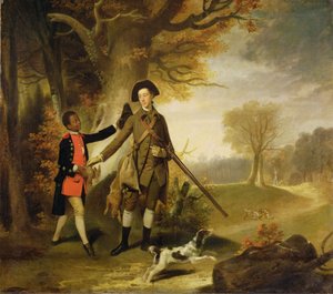 Der dritte Herzog von Richmond (1735-1806) auf der Jagd mit seinem Diener, ca. 1765