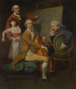 Selbstporträt mit seiner Tochter Maria Theresa, James Cervetto und Giacobbe Cervetto von Johan Joseph Zoffany RA