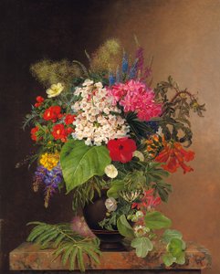 Winde, Lupinen, Ehrenpreis und Fuchsie in einer Vase, 1833
