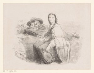 Liegender Mann und Frau mit Tamburin von Johan Michaël Schmidt Crans (attributed to)