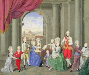 Die Familie von Peter Leopold, Großherzog der Toskana (1747-92), später Leopold II., Heiliger Römischer Kaiser, ca. 1782 von Johan Moll