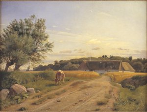 Ein Gehöft bei Lodskov nahe dem Gutshof Vognserup, Seeland von Johan Thomas Lundbye