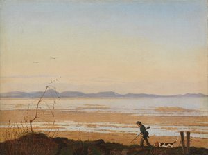 Ein Abend am See Arresø, ca. 1837 von Johan Thomas Lundbye