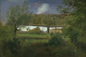 Bauernhofgebäude in der Sonne von Johan Thomas Lundbye