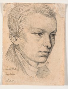 Kopf eines jungen Mannes, der eine gewisse Ähnlichkeit mit Didrik Brandis hat von Johan Thomas Lundbye