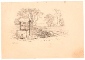 Die Quelle. Illustration zu Kaalunds "Fabeln für Kinder". Siehe Kommentar aus dem Arkatalog. von Johan Thomas Lundbye