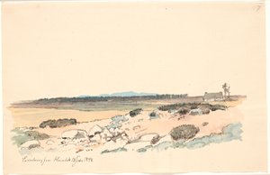 Landschaft von Hornbæk mit der Plantage und Kullen im Hintergrund von Johan Thomas Lundbye