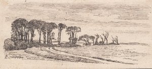 Landschaft mit einer Reihe von Bäumen von Johan Thomas Lundbye