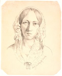 Porträt einer jungen Frau, en face. Möglicherweise Louise Marie Neergaard (1816-1895) darstellend