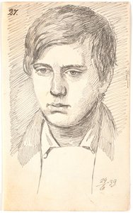 Porträt eines jungen Mannes, en face von Johan Thomas Lundbye