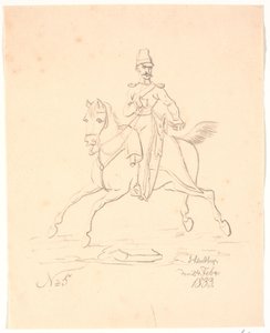 Soldat zu Pferd, nach links gewandt von Johan Thomas Lundbye