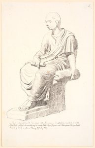 Studie nach einer Figur eines sitzenden Mannes von Johan Thomas Lundbye
