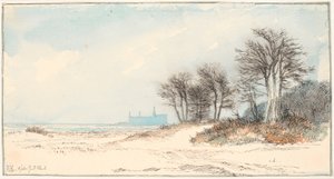 Blick auf Kronborg von der Küste nördlich von Helsingør von Johan Thomas Lundbye
