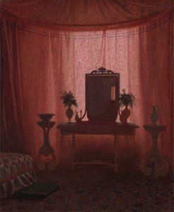 Ein Schlafzimmer im Bernstorff-Palast bei Kopenhagen, ca. 1845 von Johan Vilhelm Gertner