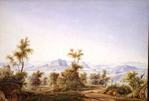 Ansicht von Athen mit dem Parthenon in der Ferne