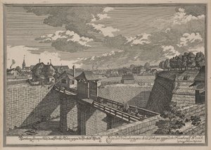 Ansicht von Westen auf das Wöhrder Türlein in Nürnberg von Johann Adam Delsenbach