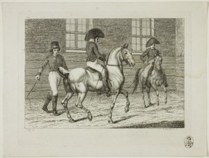 Reitschule und Pferde von Johann Adolph Darnstedt