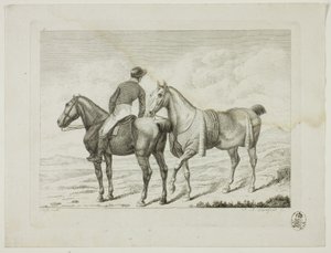 Reitschule und Pferde von Johann Adolph Darnstedt