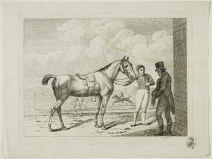 Reitschule und Pferde von Johann Adolph Darnstedt