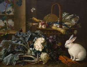 Stillleben mit Kaninchen von Johann Amandus Wink
