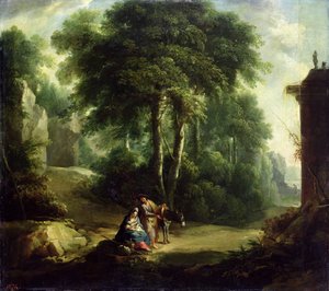 Ruhe auf der Flucht nach Ägypten, 1874 von Johann Andreas Herrlein