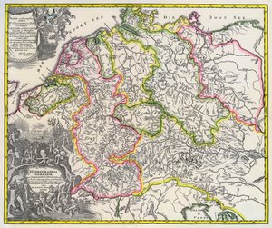 Hydrographische Karte von Deutschland, circa 1720 (Kupferstich)